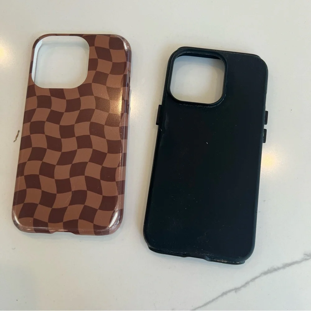iPhone 13 Pro Phone Case‎ in Designer Checkerboard pattern, Matte Brown